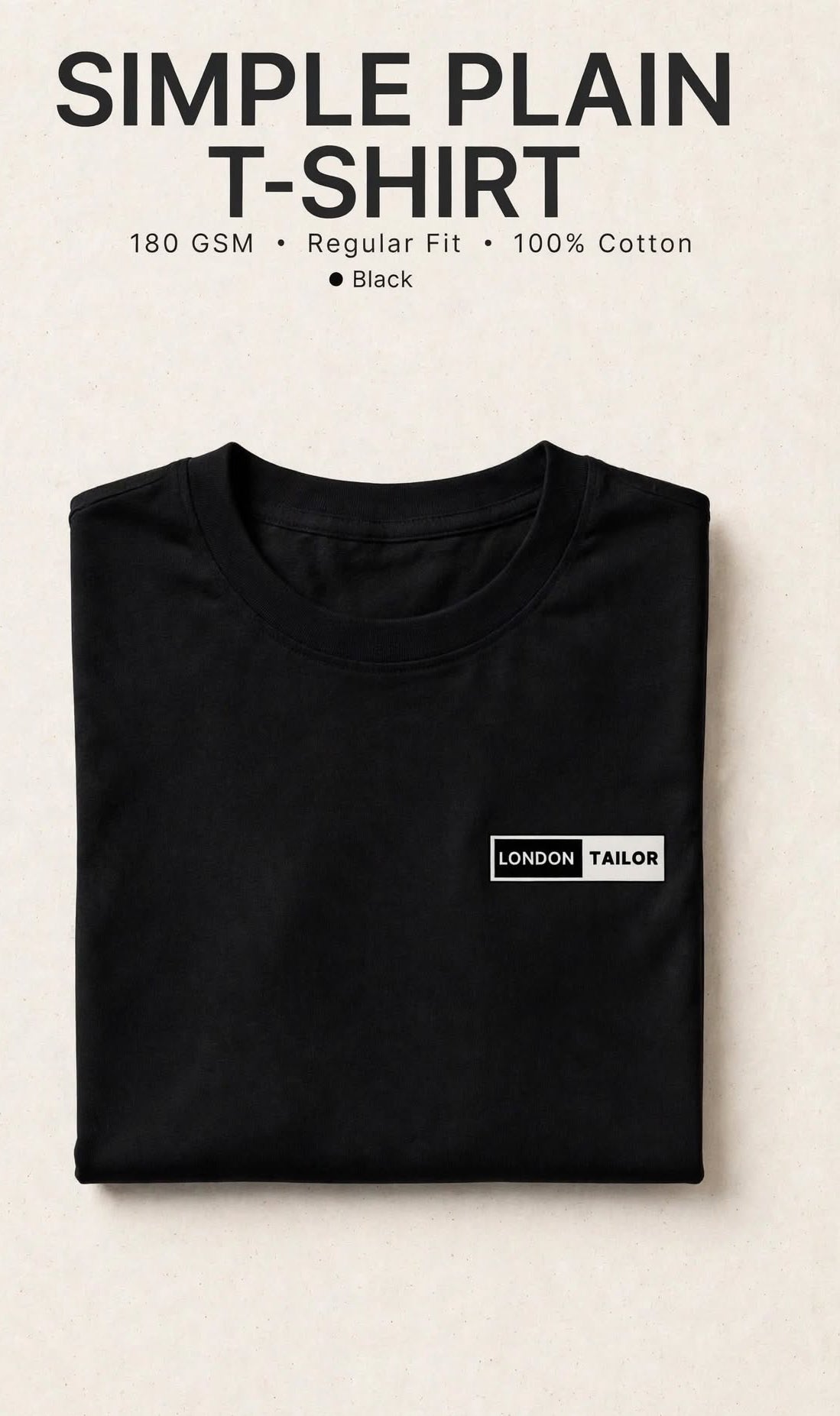 Men's Premium Plain T-Shirt | Black |