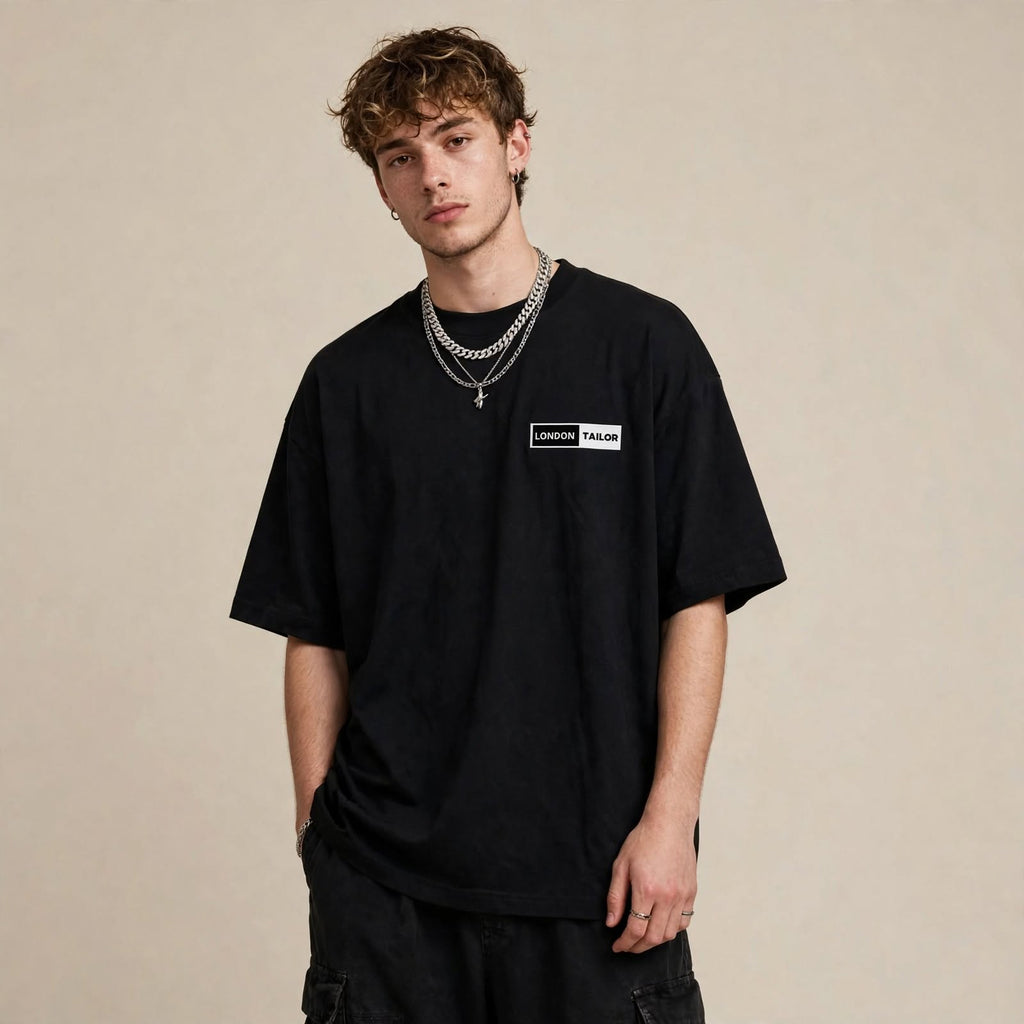 Unisex Oversized Premium Plain T-Shirt | Black |