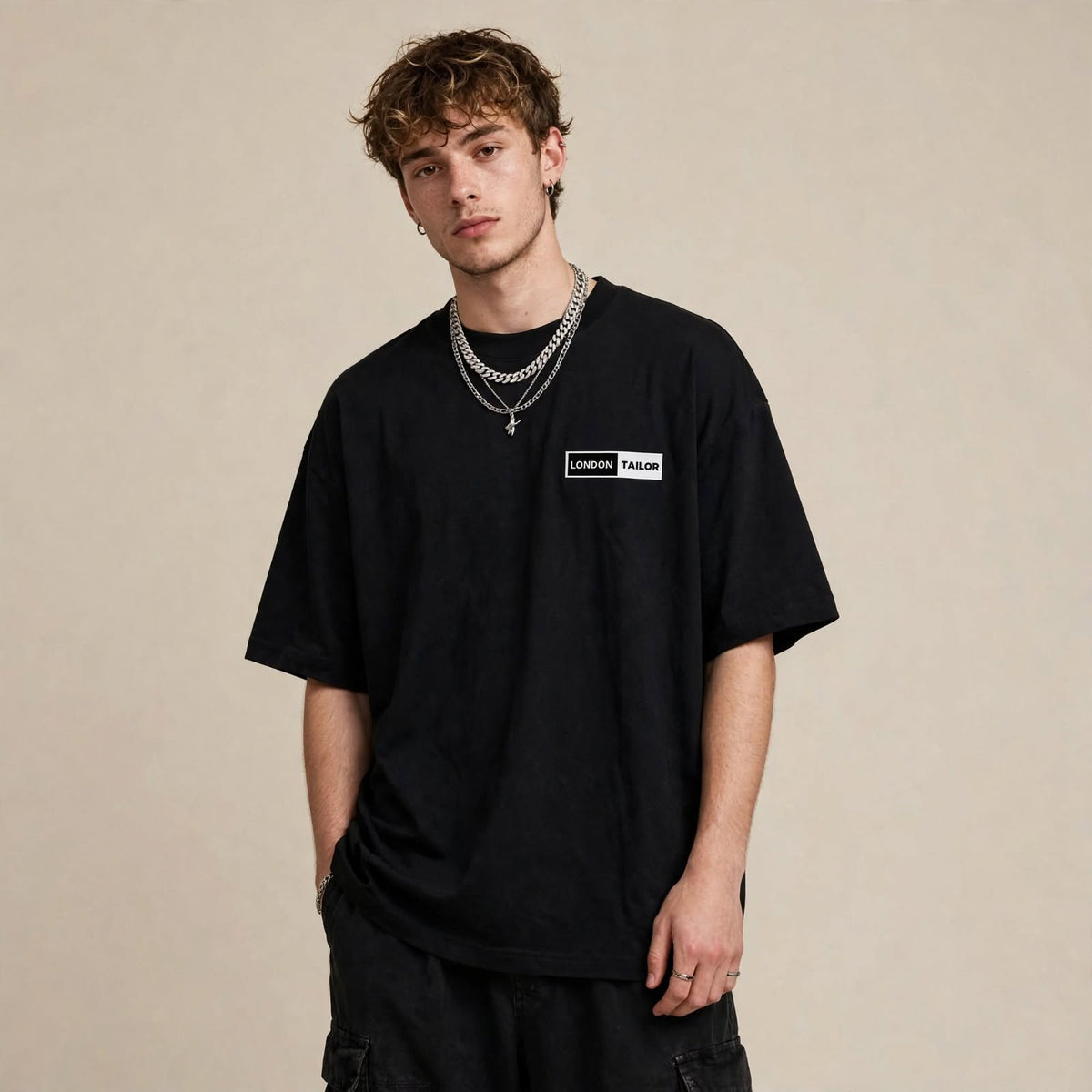 Unisex Oversized Premium Plain T-Shirt | Black |